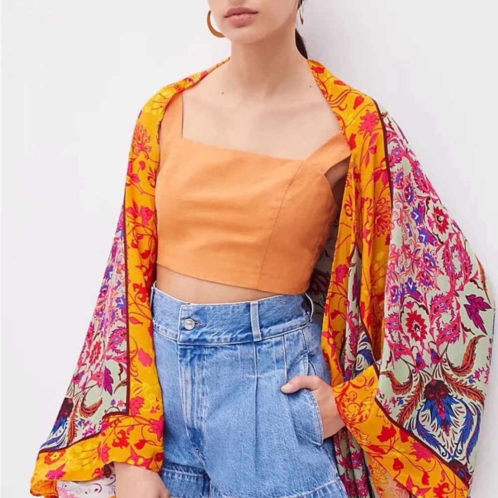 Anthropologie Multi Floral Cocoon Kimono 👘